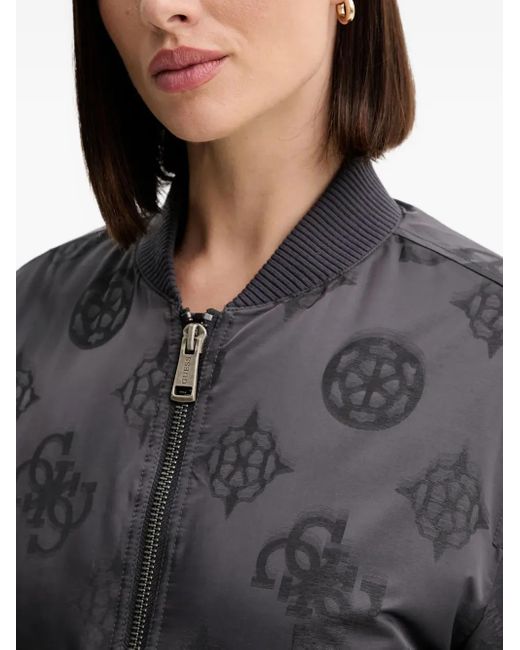 Guess Gray Patterned Bomber Jacket