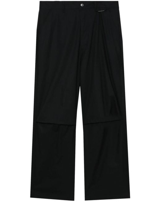 Izzue Black Tonal Stitching Wide-leg Trousers for men