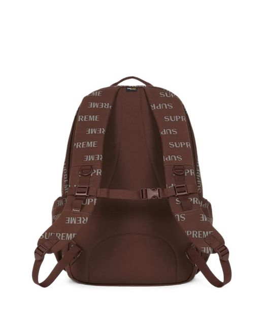 Supreme Brown Logo-Print Backpack for men
