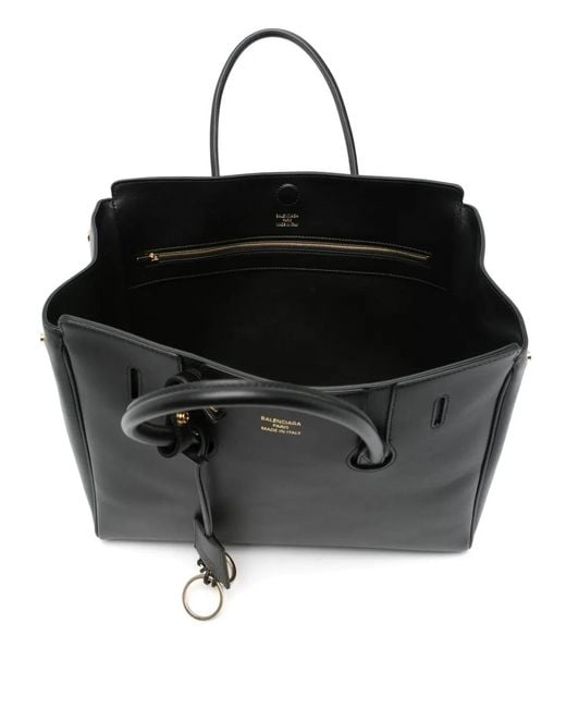 Balenciaga Black Hamptons Small Leather Tote Bag