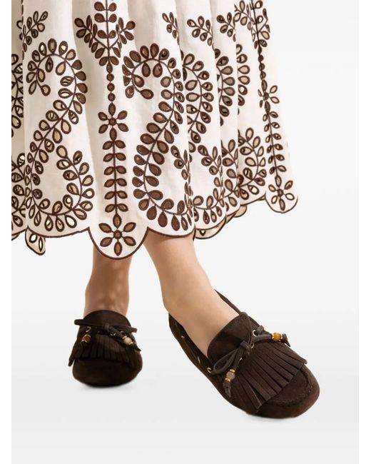 Jimmy Choo Brown Manon Fringed Loafers