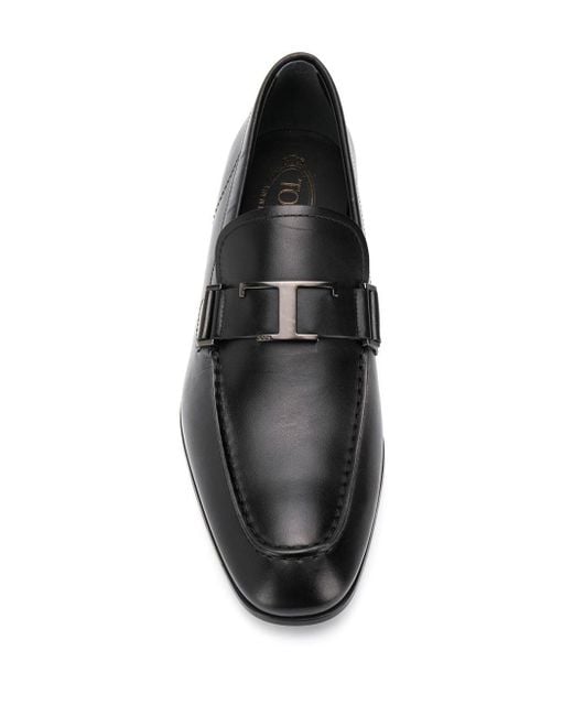 Mocassini con fibbia T di Tod's in Black da Uomo