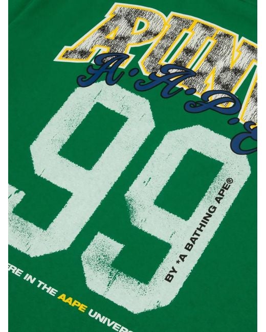Aape By A Bathing Ape Green Graphic -Print T-Shirt for men