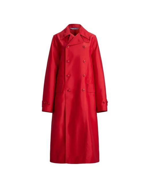 Ralph Lauren Red Raquel Double-Breasted Coat
