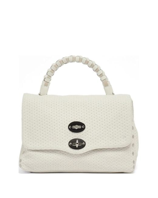 Zanellato White Sac À Main Postina Tressé À Détails De Clous