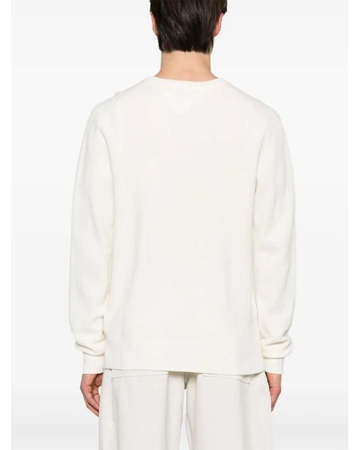 Tommy Hilfiger White Crew-Neck Sweater for men