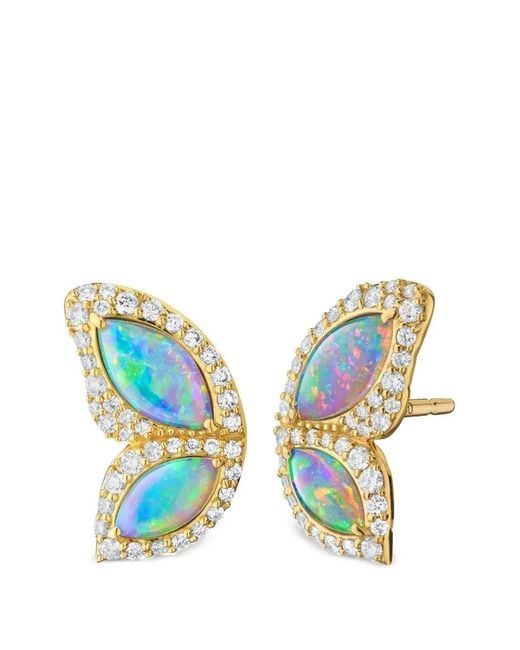 Monica Rich Kosann Blue Opal And Diamond Butterfly Earrings