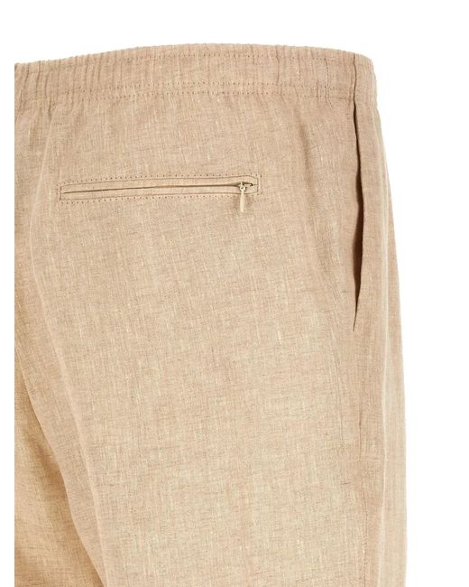 Cellar Door Natural Drawstring Elastic Trousers for men