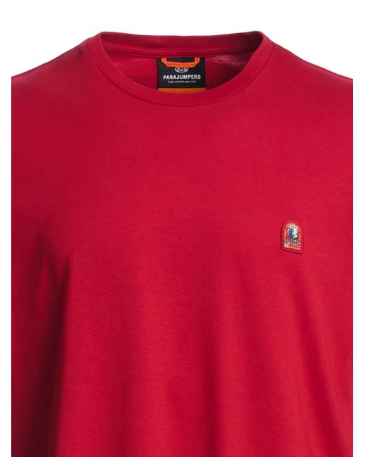 Parajumpers Red Small-Logo Crew-Neck T-Shirt for men