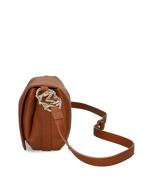 Love Moschino Brown Logo-Detail Shoulder Bag