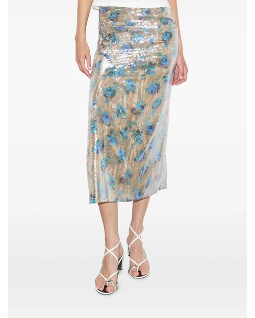 Tory Burch White Sequin Skirt