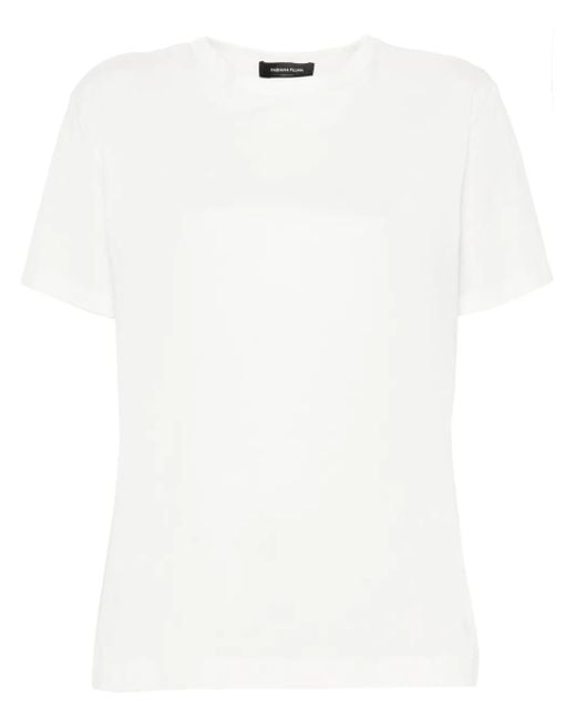 T-Shirt Con Inserti di Fabiana Filippi in White