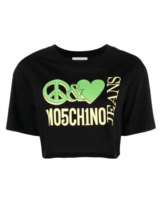Moschino Black Logo-Print Cotton T-Shirt