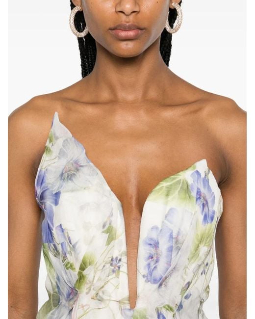 Zimmermann White Natura Draped Mini Dress