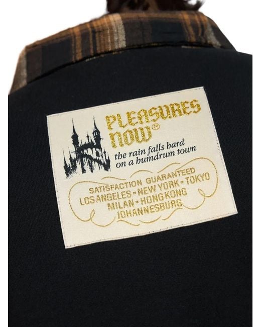 Pleasures Black Zip-Detail Pocket Polo Shirt for men