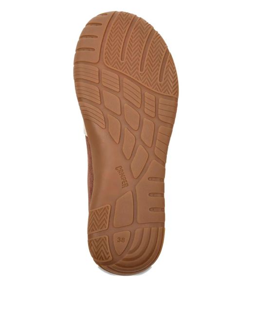 Camper Brown Peu Path Twins Suede-Panel Sneakers