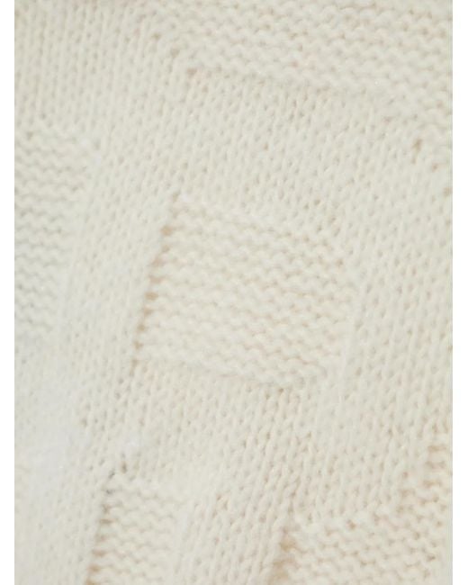 Munthe ケーブルニット タートルネックセーター White