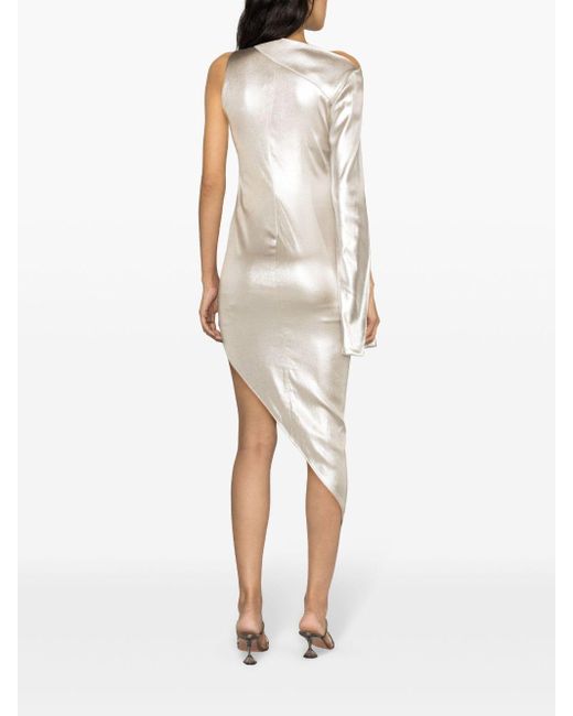 Genny Gray Asymmetric Cut-out Midi Dress