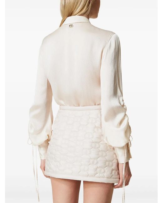 Twinset Natural Quilted Oval T Miniskirt