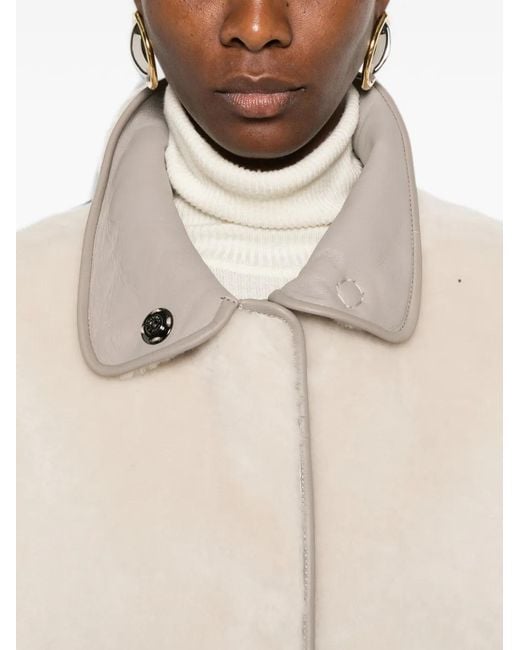 Simonetta Ravizza White Reversible Shearling Coat