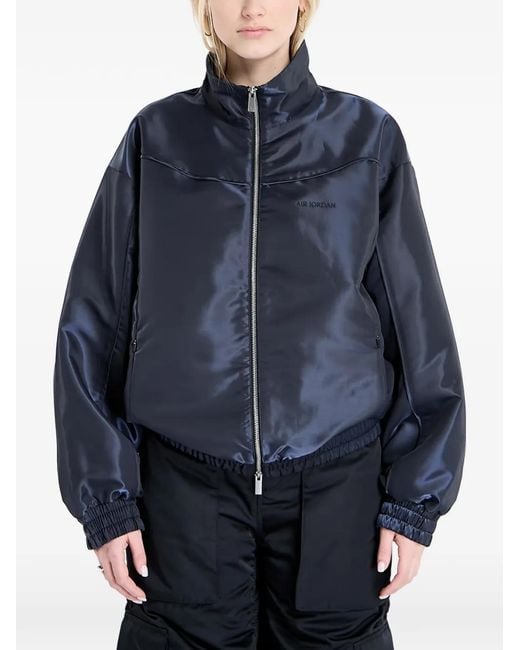 Nike Blue Satin Bomber Jacket