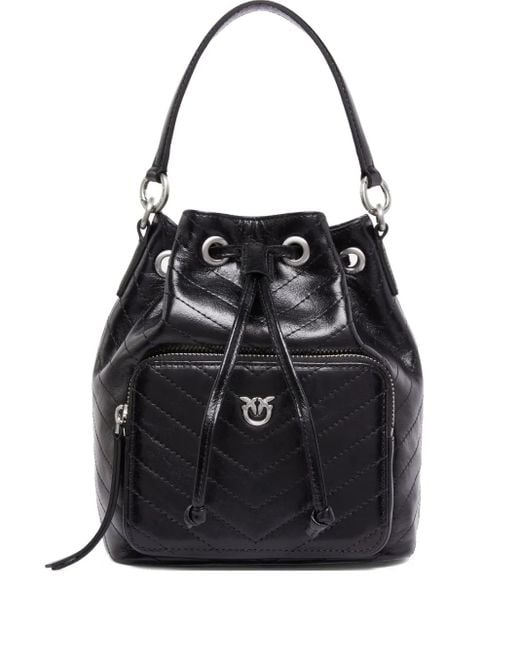 Pinko キルティング バケットバッグ Black