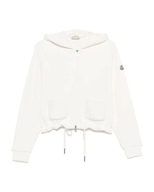 Moncler Hoodie Met Gebreide Zak in het White