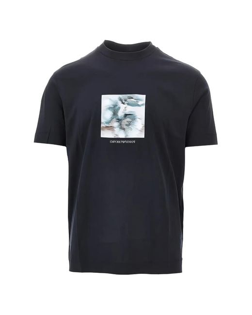 Emporio Armani Black Graphic T-Shirt for men