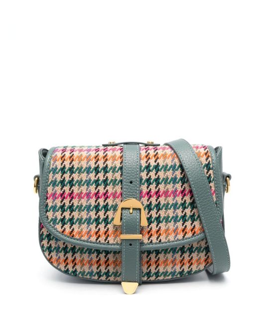 Coccinelle Gray Small Magalu Houndstooth Crossbody Bag