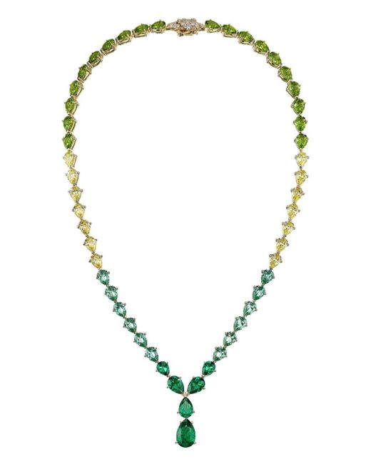 Anabela Chan Metallic 18kt Gold Vermeil Emerald Nova Gemstone Necklace