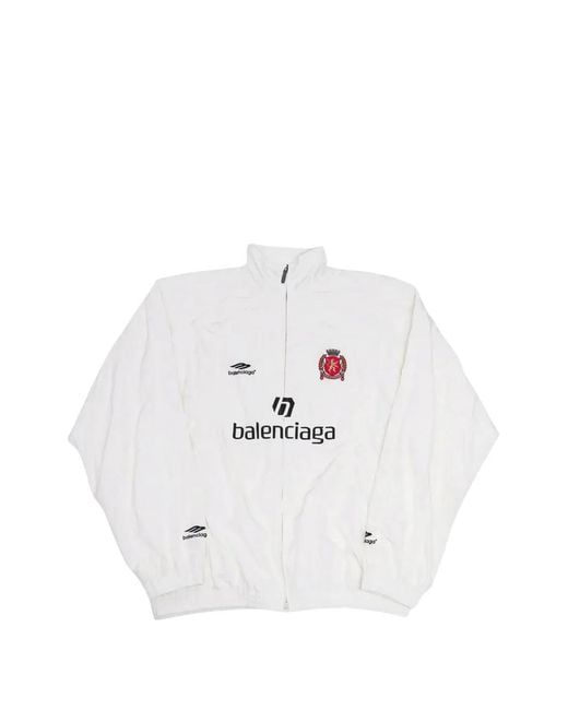 Balenciaga White Paris Soccer Tracksuit Jacket for men