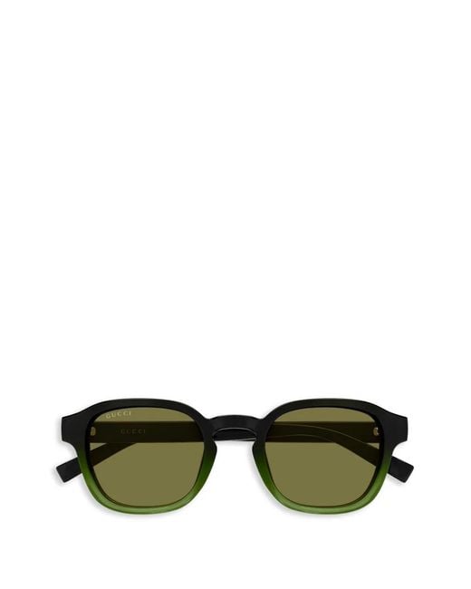 Gucci Green Geometric-Frame Sunglasses for men