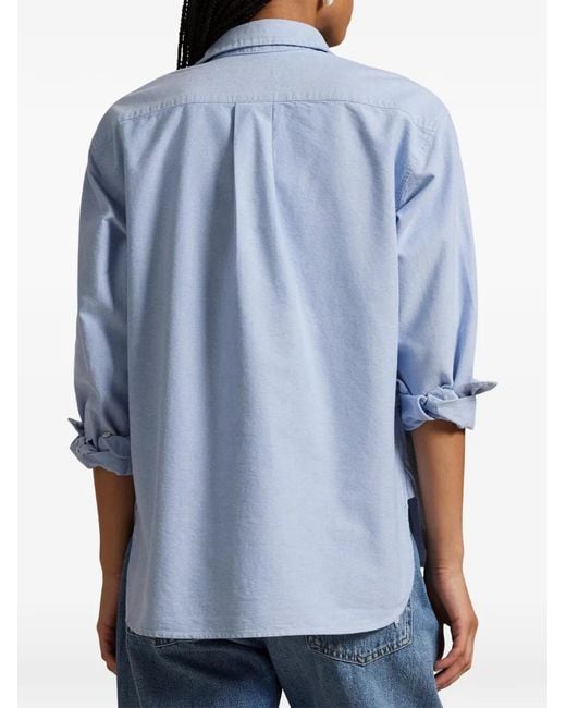 Polo Ralph Lauren Blue Pony Embroidered Oxford Shirt