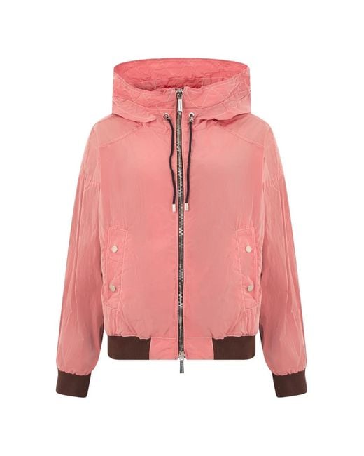 Moorer Pink Hooded Zip-Up Jacket
