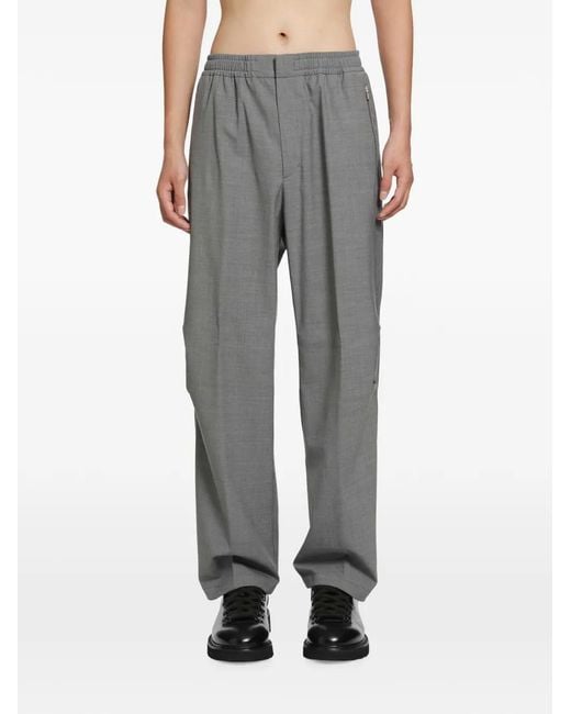 Laminar Gray Elasticated-Waistband Zip-Pocket Trousers for men