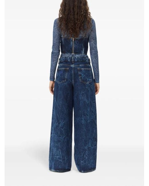 Ganni Blue Wide-Leg Denim Jeans