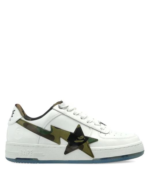 A Bathing Ape Green Sta Os Camo-Star Sneakers for men