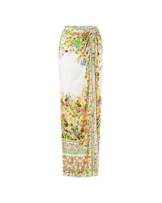 Camilla Metallic Gathered Split Sarong