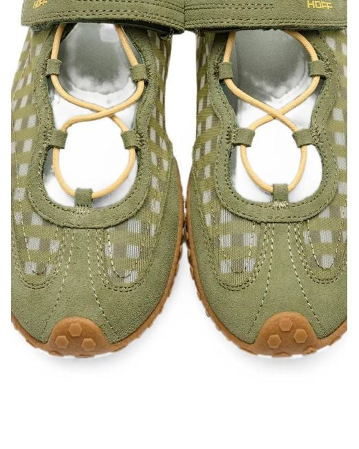 HOFF Green Bridge Gingham-Pattern Touch-Strap Sneakerinas