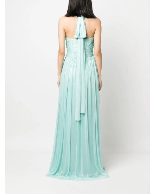 Jean Louis Sabaji Blue Sleeveless Tulle Maxi Dress
