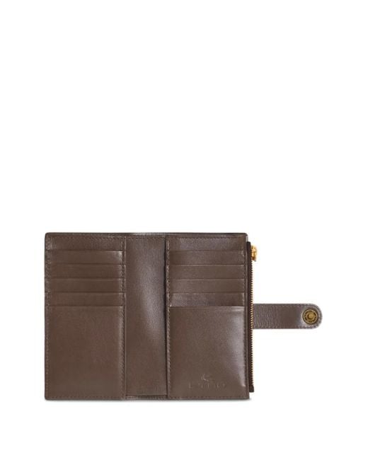 Etro Purple Leather Strap Wallet