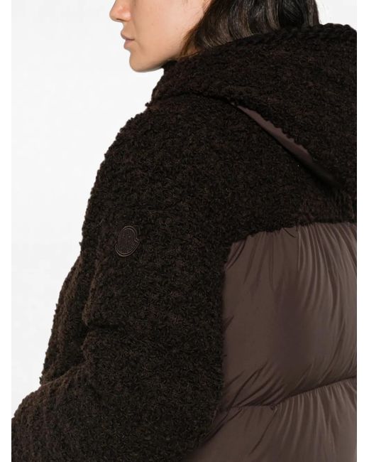 Moncler Black Quilted Shearling-Effect Jacket