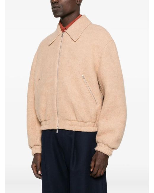 Jil Sander Natural Zip-Front Pocket Bomber Jacket for men