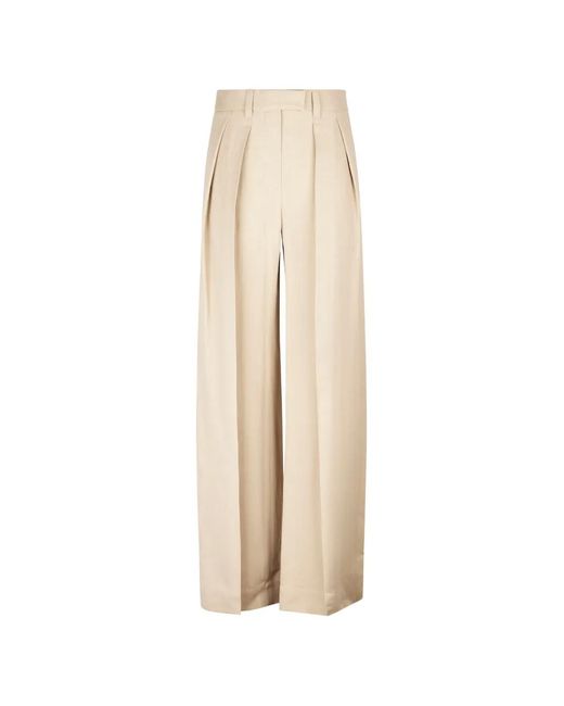 Brunello Cucinelli Natural Pleated Trousers