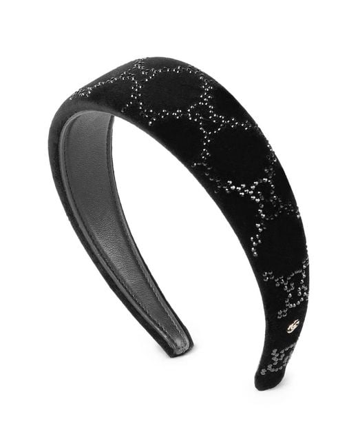 Gucci Black Patterned Embellished Headband
