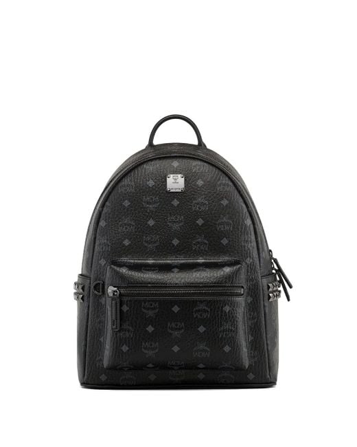 MCM Black Zaini Studded Monogram Backpack