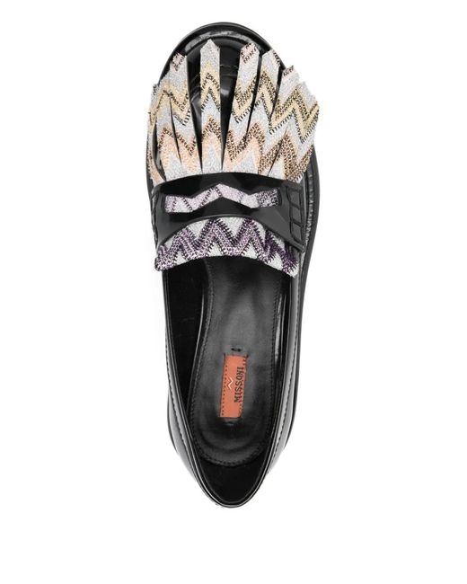 Missoni 40 Mm Loafers Met Zigzag-Patroon in het Black