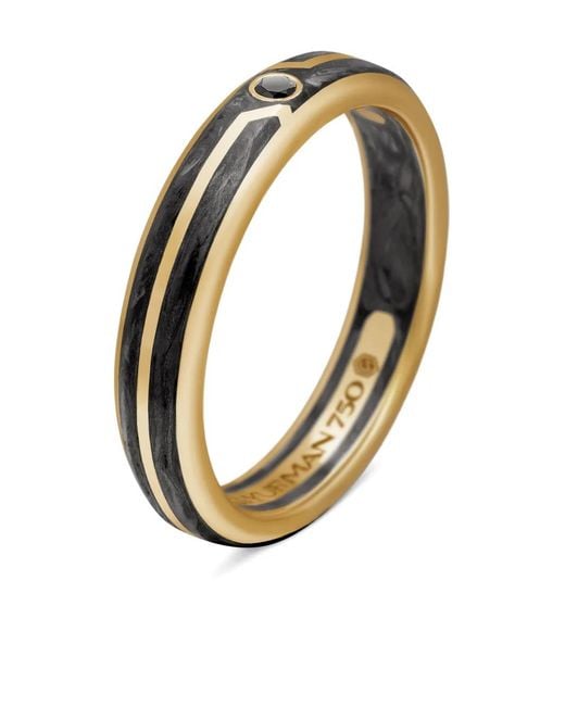 David Yurman White 18Kt Forged Carbon Diamond Band Ring (4Mm) for men