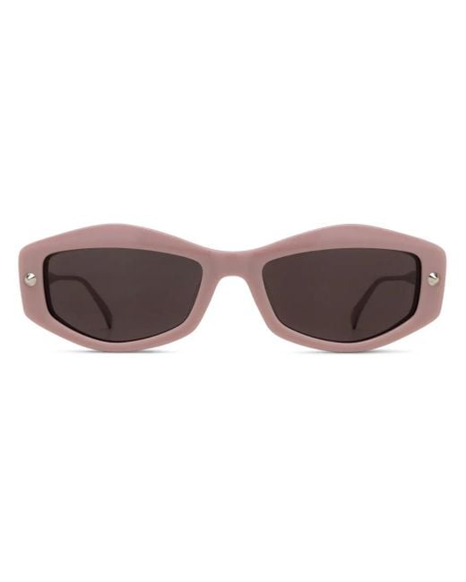 McQueen Brown Geometric-Frame Sunglasses