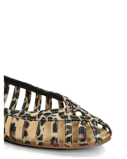 Anna F. White Animal-Print Cage Sandals
